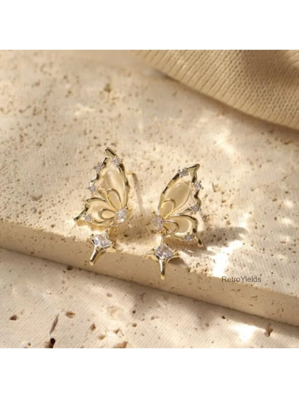 Pearl Flower Leaf Stud Earrings for Women Gold Plated Statement CZ Earrings